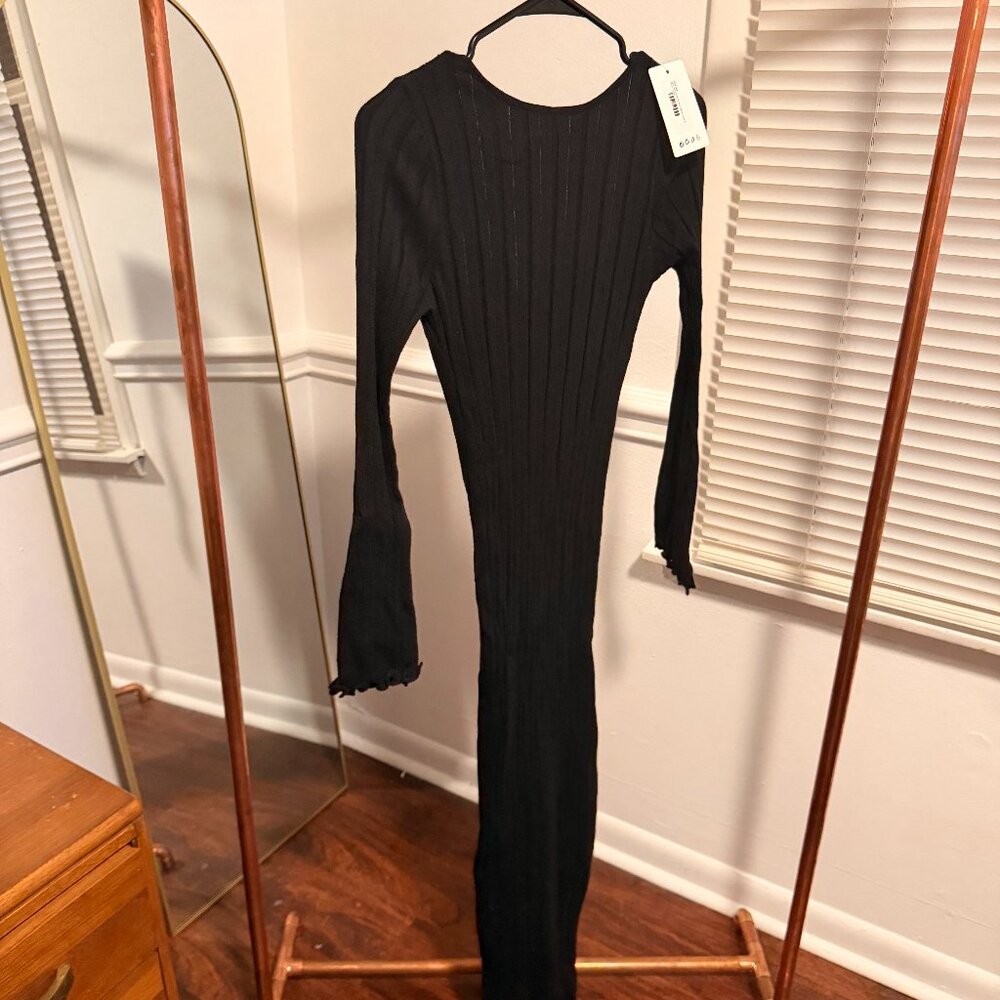 Hidden Brand Open Back Ribbed Bodycon Dress